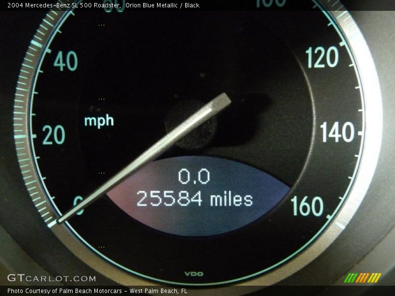 Orion Blue Metallic / Black 2004 Mercedes-Benz SL 500 Roadster
