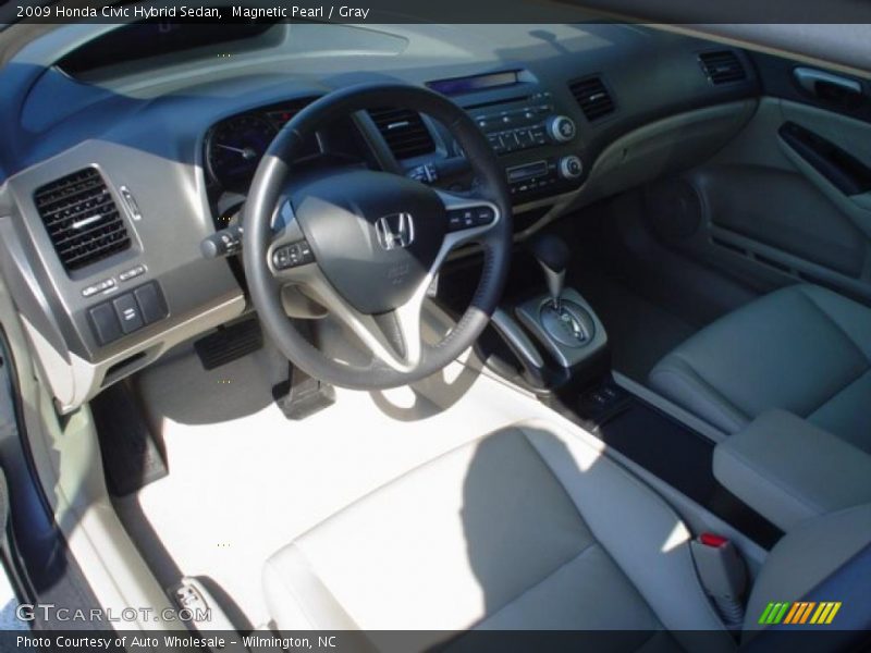 Magnetic Pearl / Gray 2009 Honda Civic Hybrid Sedan