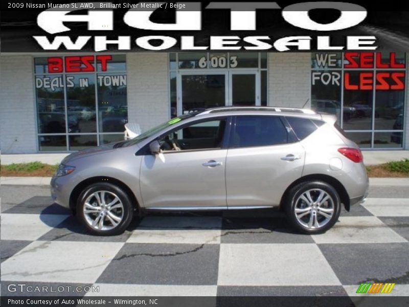 Brilliant Silver Metallic / Beige 2009 Nissan Murano SL AWD