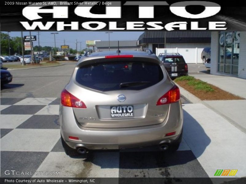 Brilliant Silver Metallic / Beige 2009 Nissan Murano SL AWD