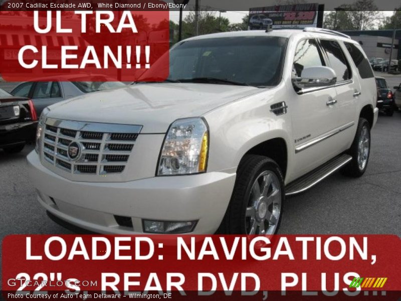 White Diamond / Ebony/Ebony 2007 Cadillac Escalade AWD