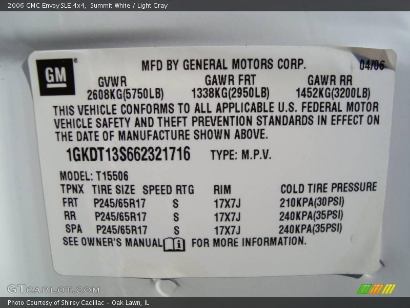 Summit White / Light Gray 2006 GMC Envoy SLE 4x4