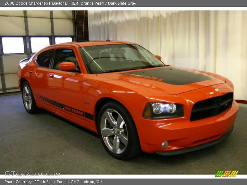 HEMI Orange Pearl / Dark Slate Gray 2008 Dodge Charger R/T Daytona