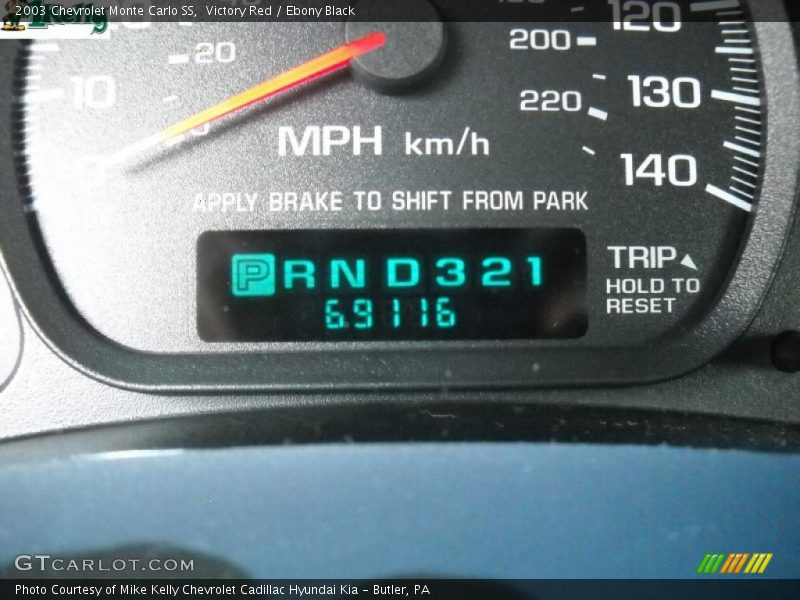 Victory Red / Ebony Black 2003 Chevrolet Monte Carlo SS
