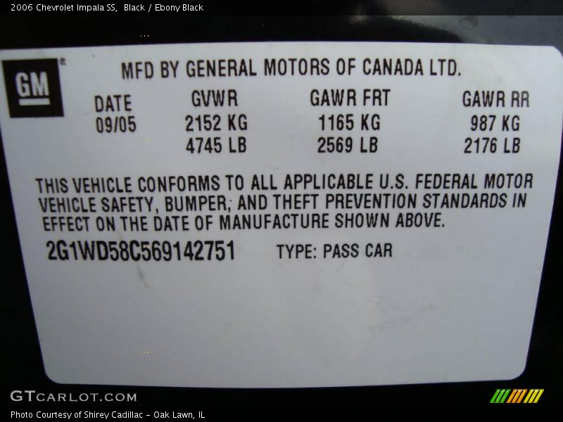 Black / Ebony Black 2006 Chevrolet Impala SS