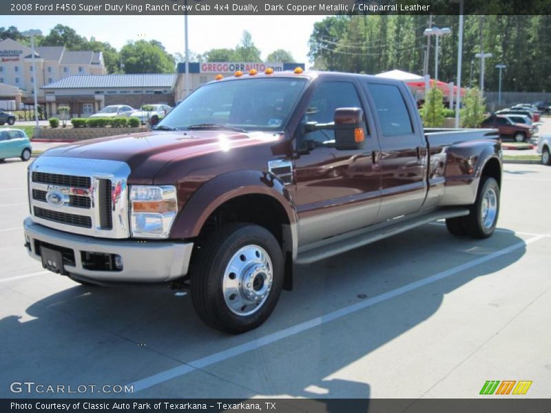 Dark Copper Metallic / Chaparral Leather 2008 Ford F450 Super Duty King Ranch Crew Cab 4x4 Dually