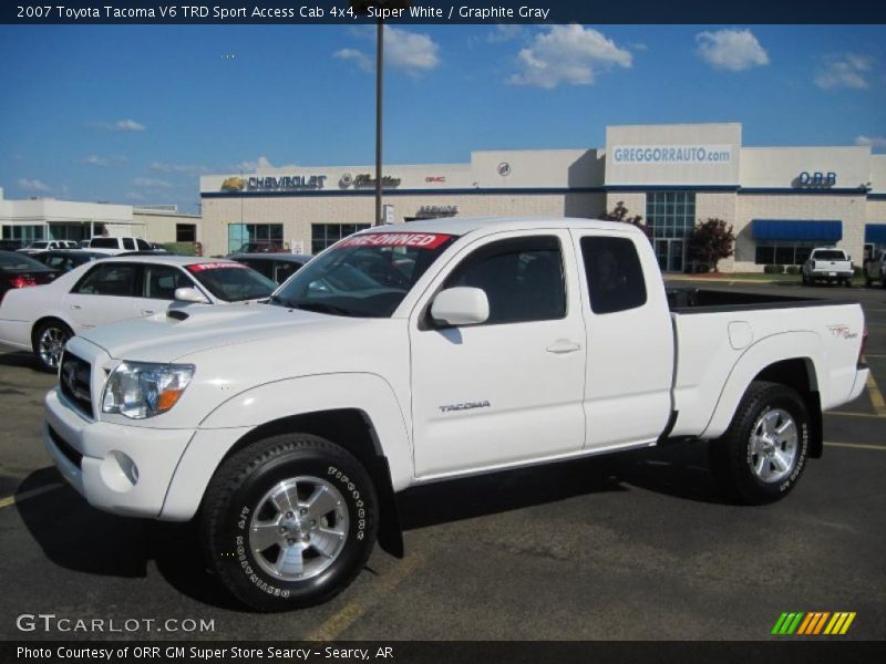 Super White / Graphite Gray 2007 Toyota Tacoma V6 TRD Sport Access Cab 4x4