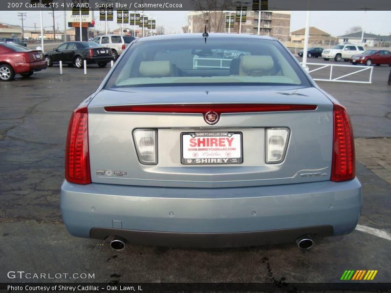 Sunset Blue / Cashmere/Cocoa 2007 Cadillac STS 4 V6 AWD