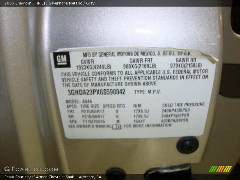 Silverstone Metallic / Gray 2006 Chevrolet HHR LT