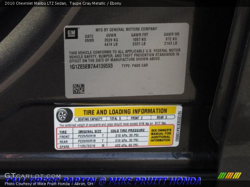Taupe Gray Metallic / Ebony 2010 Chevrolet Malibu LTZ Sedan