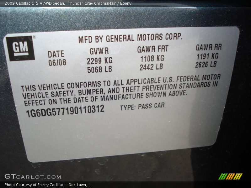 Thunder Gray ChromaFlair / Ebony 2009 Cadillac CTS 4 AWD Sedan