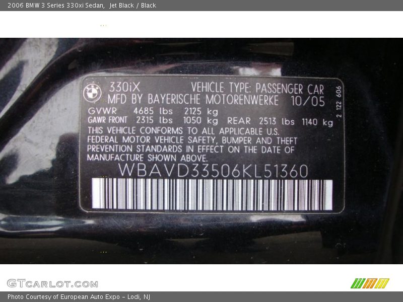 Jet Black / Black 2006 BMW 3 Series 330xi Sedan
