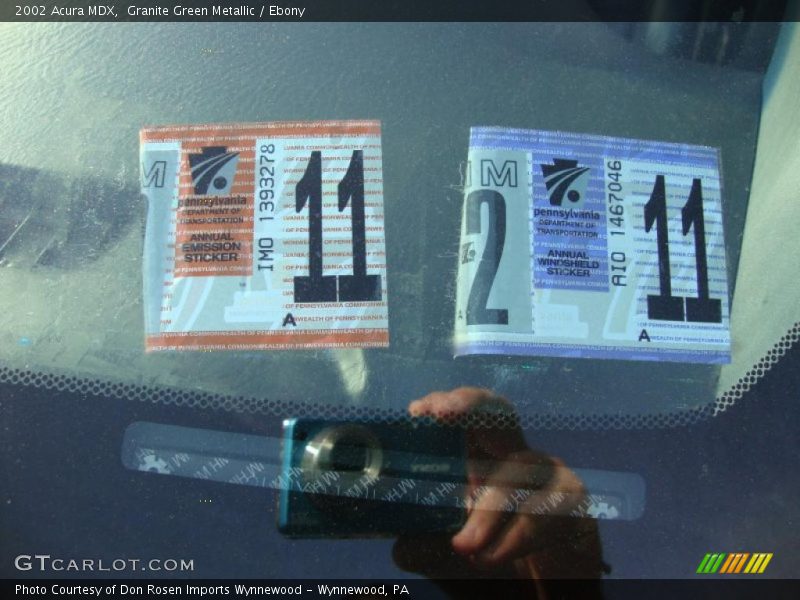 Granite Green Metallic / Ebony 2002 Acura MDX
