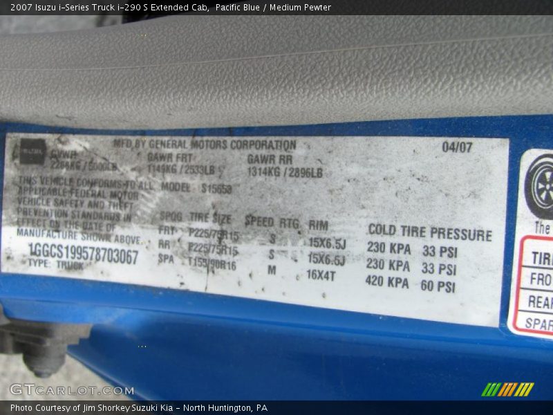 Pacific Blue / Medium Pewter 2007 Isuzu i-Series Truck i-290 S Extended Cab