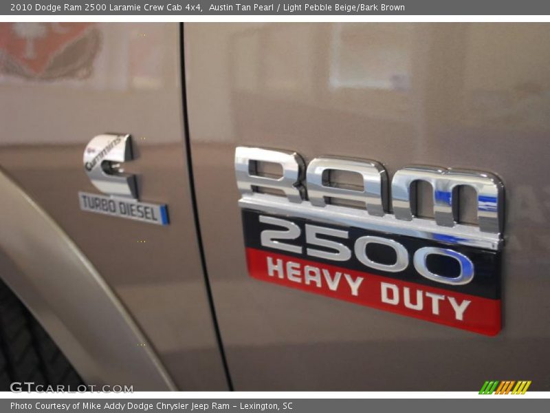 Austin Tan Pearl / Light Pebble Beige/Bark Brown 2010 Dodge Ram 2500 Laramie Crew Cab 4x4