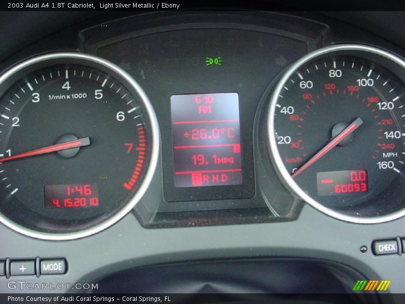 Light Silver Metallic / Ebony 2003 Audi A4 1.8T Cabriolet