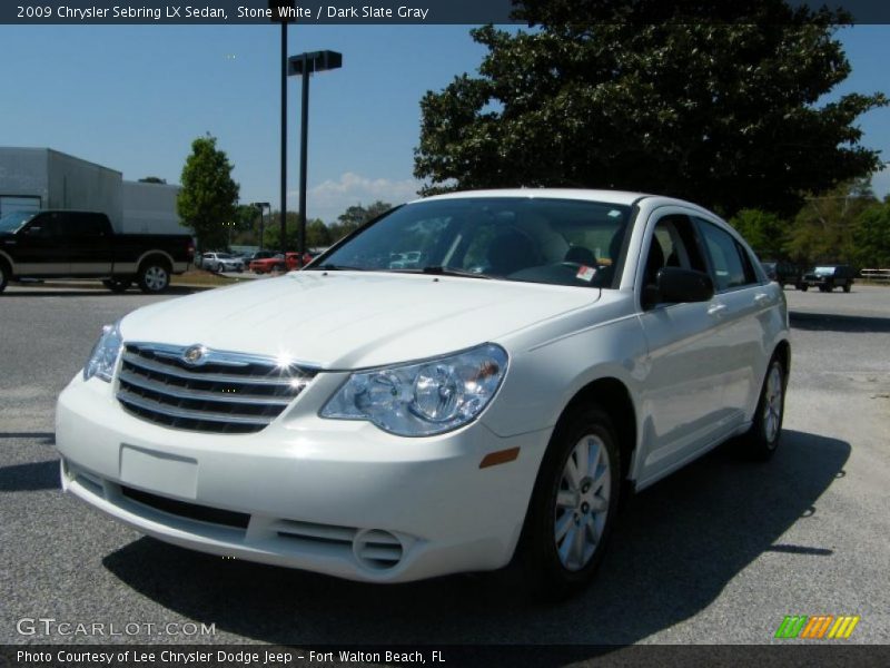 Stone White / Dark Slate Gray 2009 Chrysler Sebring LX Sedan