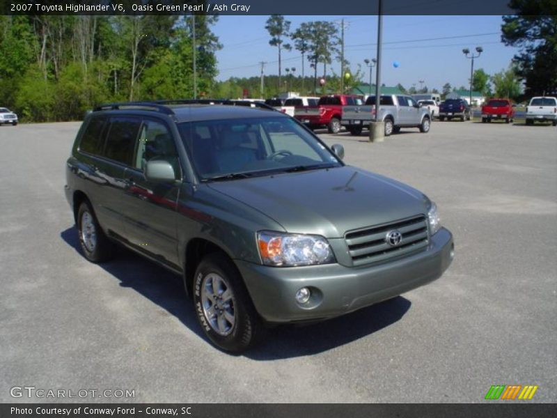 Oasis Green Pearl / Ash Gray 2007 Toyota Highlander V6