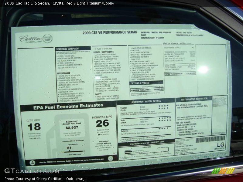 Crystal Red / Light Titanium/Ebony 2009 Cadillac CTS Sedan