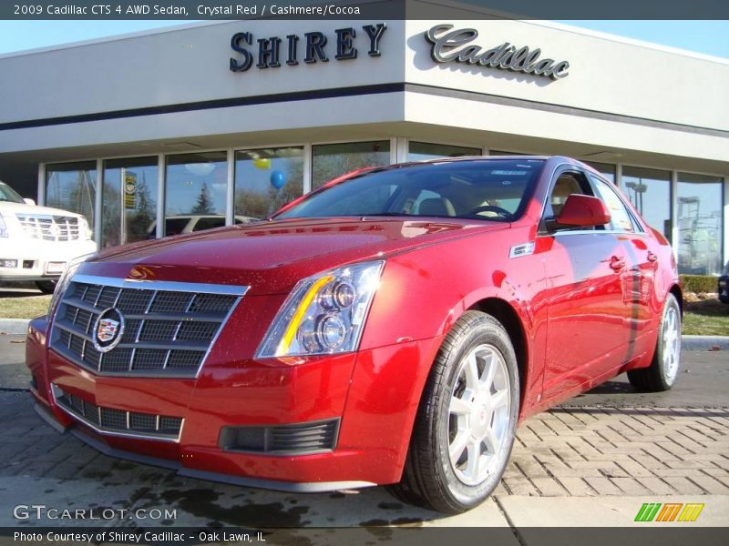 Crystal Red / Cashmere/Cocoa 2009 Cadillac CTS 4 AWD Sedan