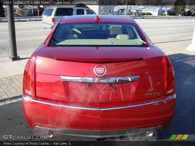 Crystal Red / Cashmere/Cocoa 2009 Cadillac CTS 4 AWD Sedan