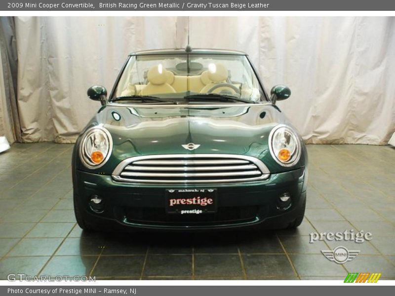 British Racing Green Metallic / Gravity Tuscan Beige Leather 2009 Mini Cooper Convertible