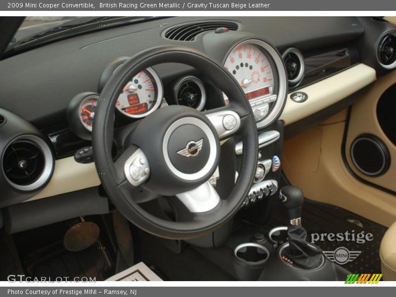British Racing Green Metallic / Gravity Tuscan Beige Leather 2009 Mini Cooper Convertible
