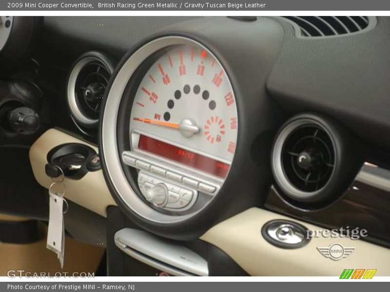 British Racing Green Metallic / Gravity Tuscan Beige Leather 2009 Mini Cooper Convertible
