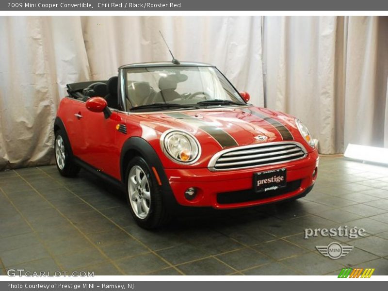 Chili Red / Black/Rooster Red 2009 Mini Cooper Convertible