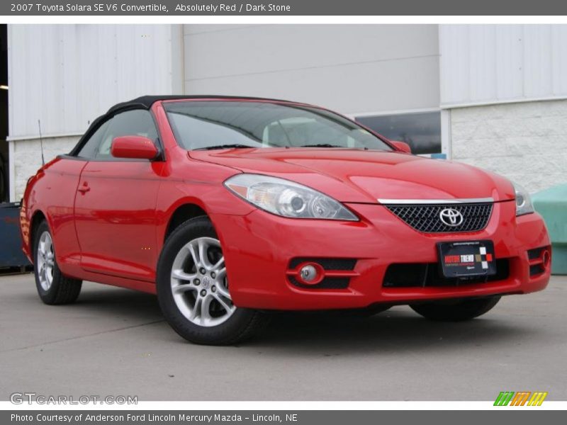 Absolutely Red / Dark Stone 2007 Toyota Solara SE V6 Convertible