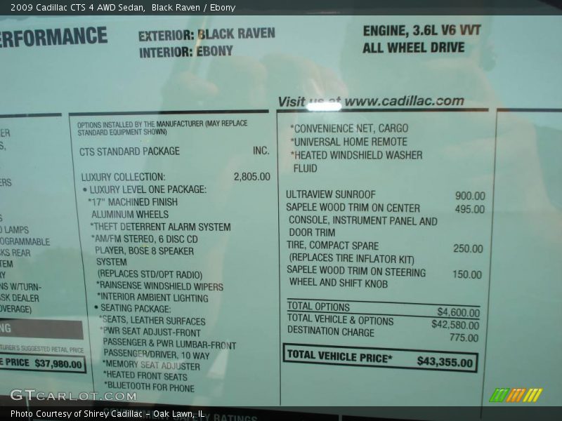 Black Raven / Ebony 2009 Cadillac CTS 4 AWD Sedan