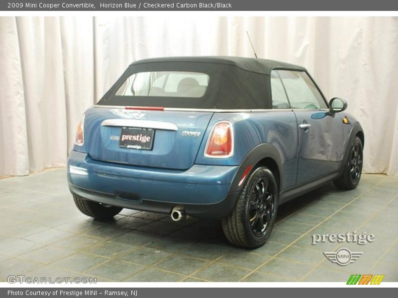 Horizon Blue / Checkered Carbon Black/Black 2009 Mini Cooper Convertible