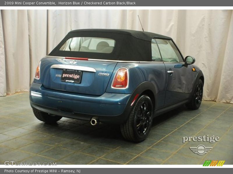 Horizon Blue / Checkered Carbon Black/Black 2009 Mini Cooper Convertible