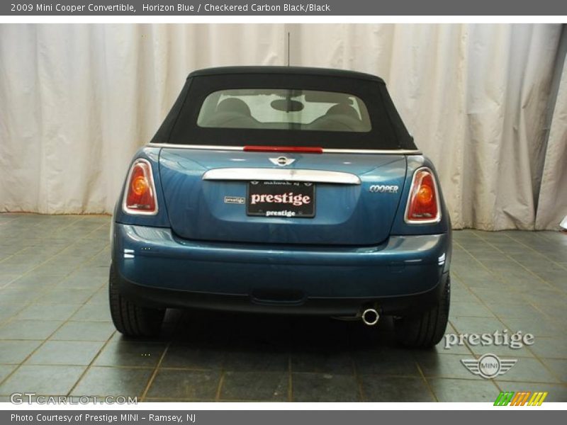 Horizon Blue / Checkered Carbon Black/Black 2009 Mini Cooper Convertible