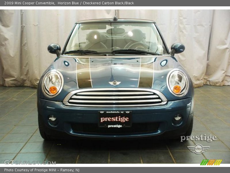 Horizon Blue / Checkered Carbon Black/Black 2009 Mini Cooper Convertible