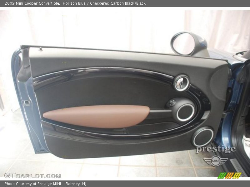 Horizon Blue / Checkered Carbon Black/Black 2009 Mini Cooper Convertible