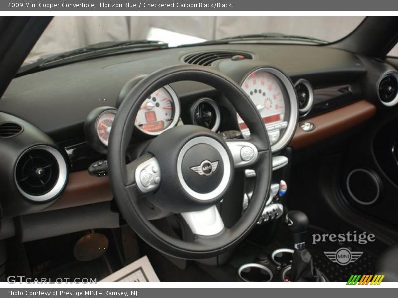 Horizon Blue / Checkered Carbon Black/Black 2009 Mini Cooper Convertible