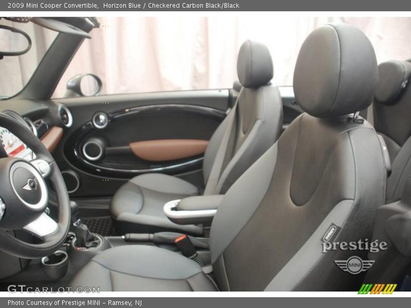 Horizon Blue / Checkered Carbon Black/Black 2009 Mini Cooper Convertible