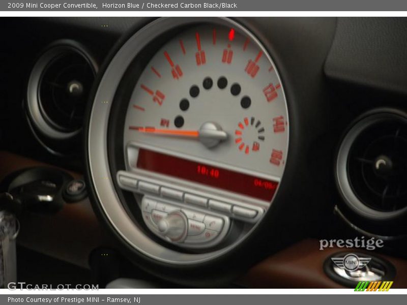 Horizon Blue / Checkered Carbon Black/Black 2009 Mini Cooper Convertible