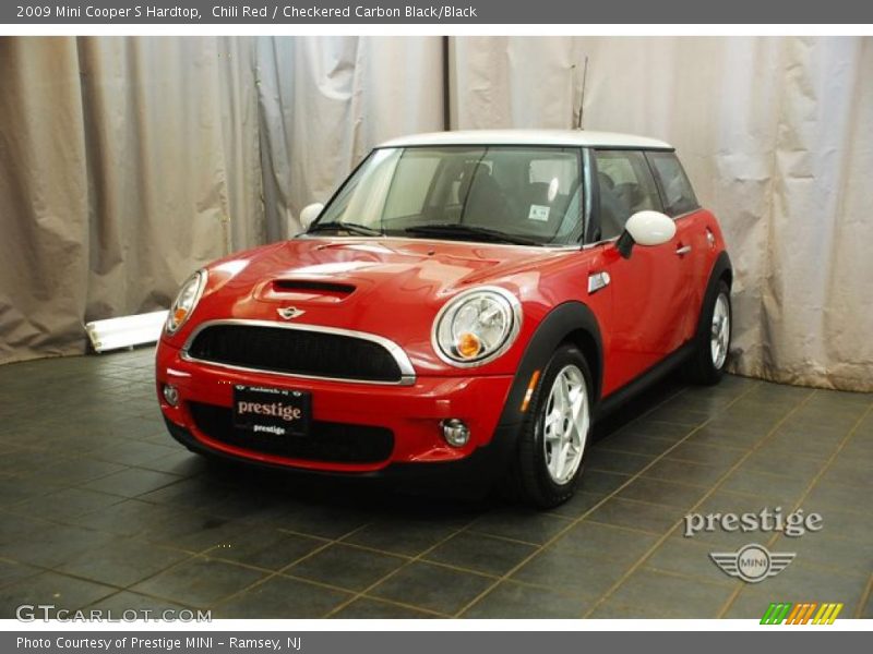Chili Red / Checkered Carbon Black/Black 2009 Mini Cooper S Hardtop