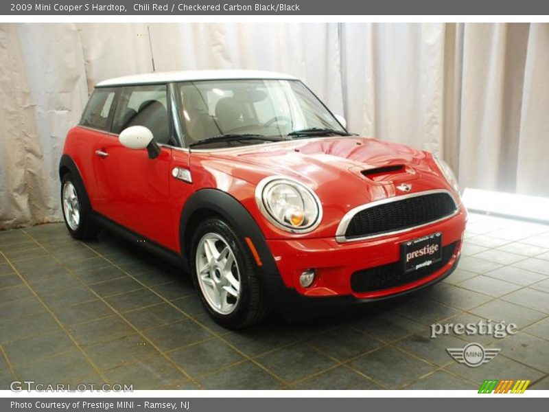 Chili Red / Checkered Carbon Black/Black 2009 Mini Cooper S Hardtop