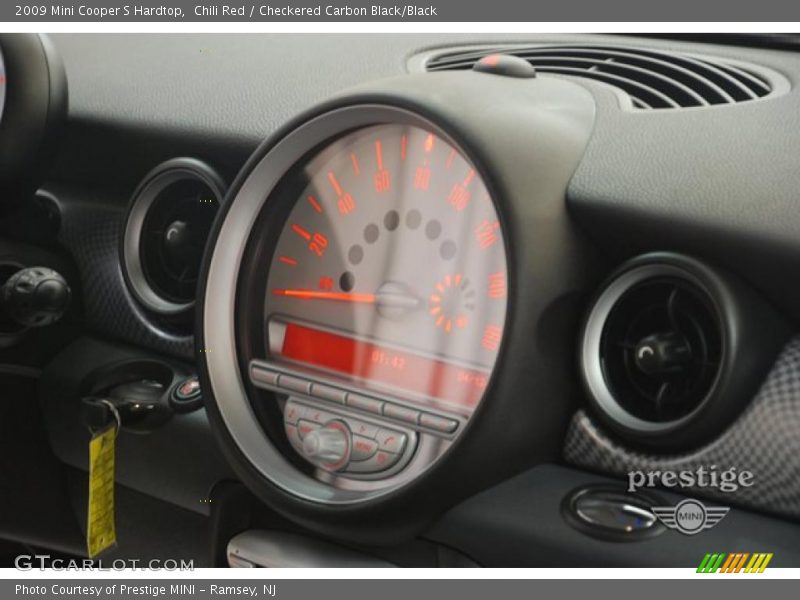 Chili Red / Checkered Carbon Black/Black 2009 Mini Cooper S Hardtop