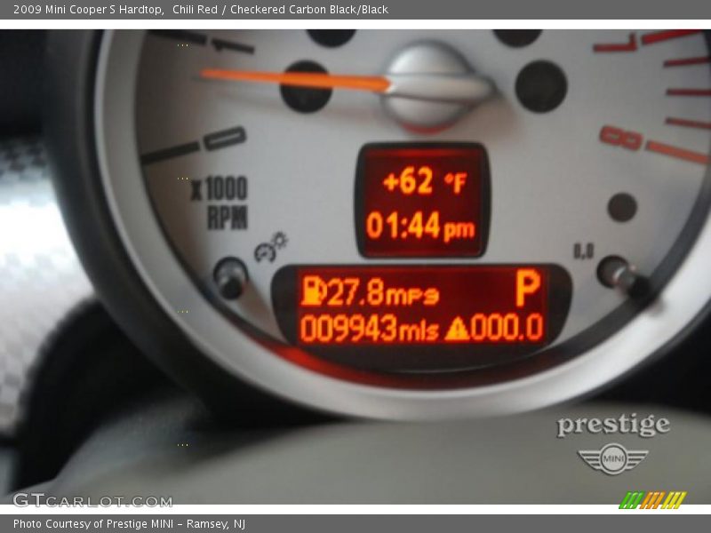Chili Red / Checkered Carbon Black/Black 2009 Mini Cooper S Hardtop