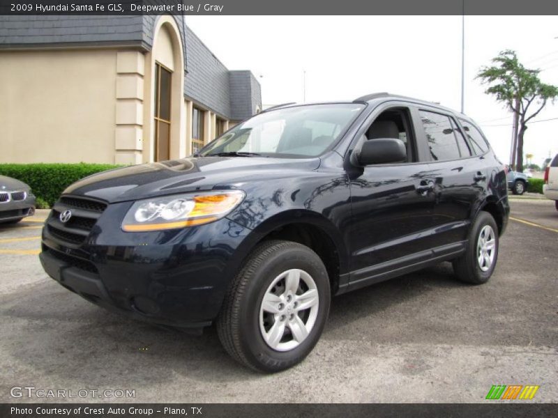 Deepwater Blue / Gray 2009 Hyundai Santa Fe GLS