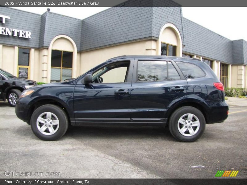 Deepwater Blue / Gray 2009 Hyundai Santa Fe GLS