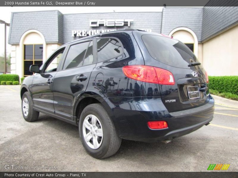 Deepwater Blue / Gray 2009 Hyundai Santa Fe GLS