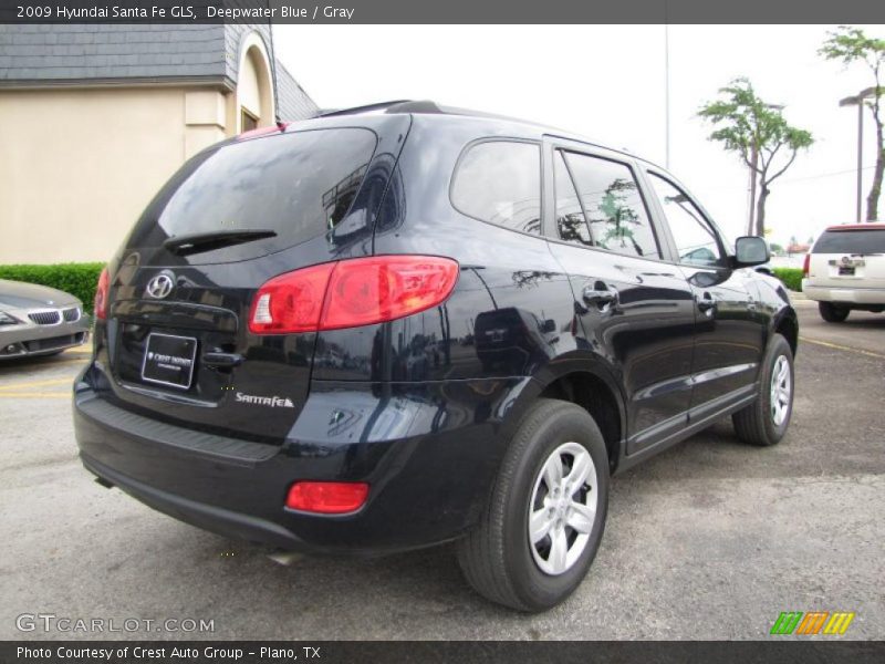 Deepwater Blue / Gray 2009 Hyundai Santa Fe GLS