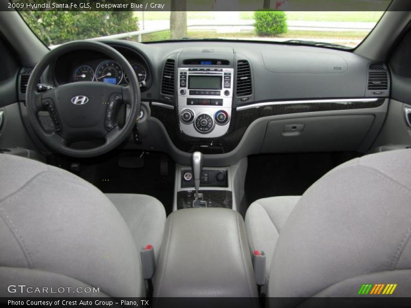 Deepwater Blue / Gray 2009 Hyundai Santa Fe GLS
