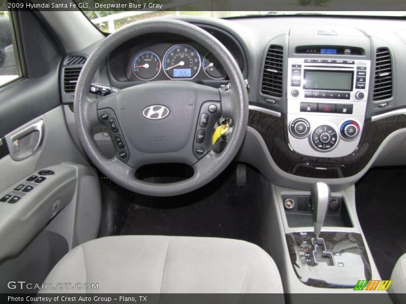 Deepwater Blue / Gray 2009 Hyundai Santa Fe GLS
