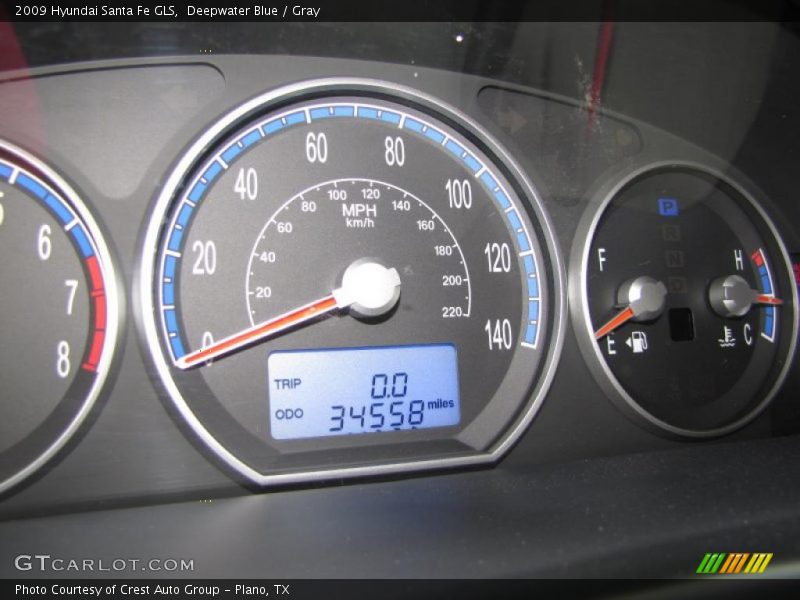 Deepwater Blue / Gray 2009 Hyundai Santa Fe GLS